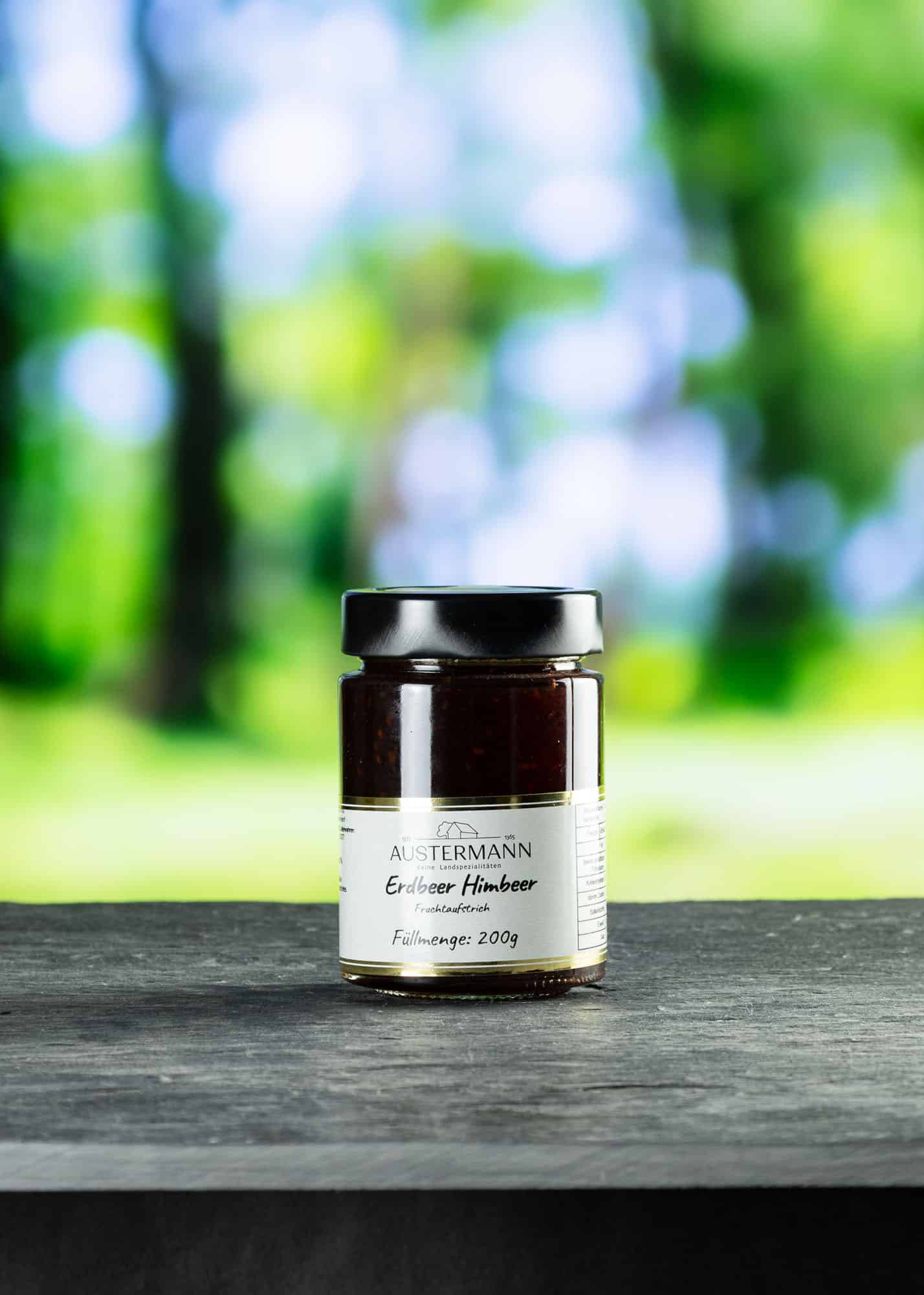Hofladen Austermann | Fruchtaufstrich | Erdbeer-Himbeer | 200 g im Glas