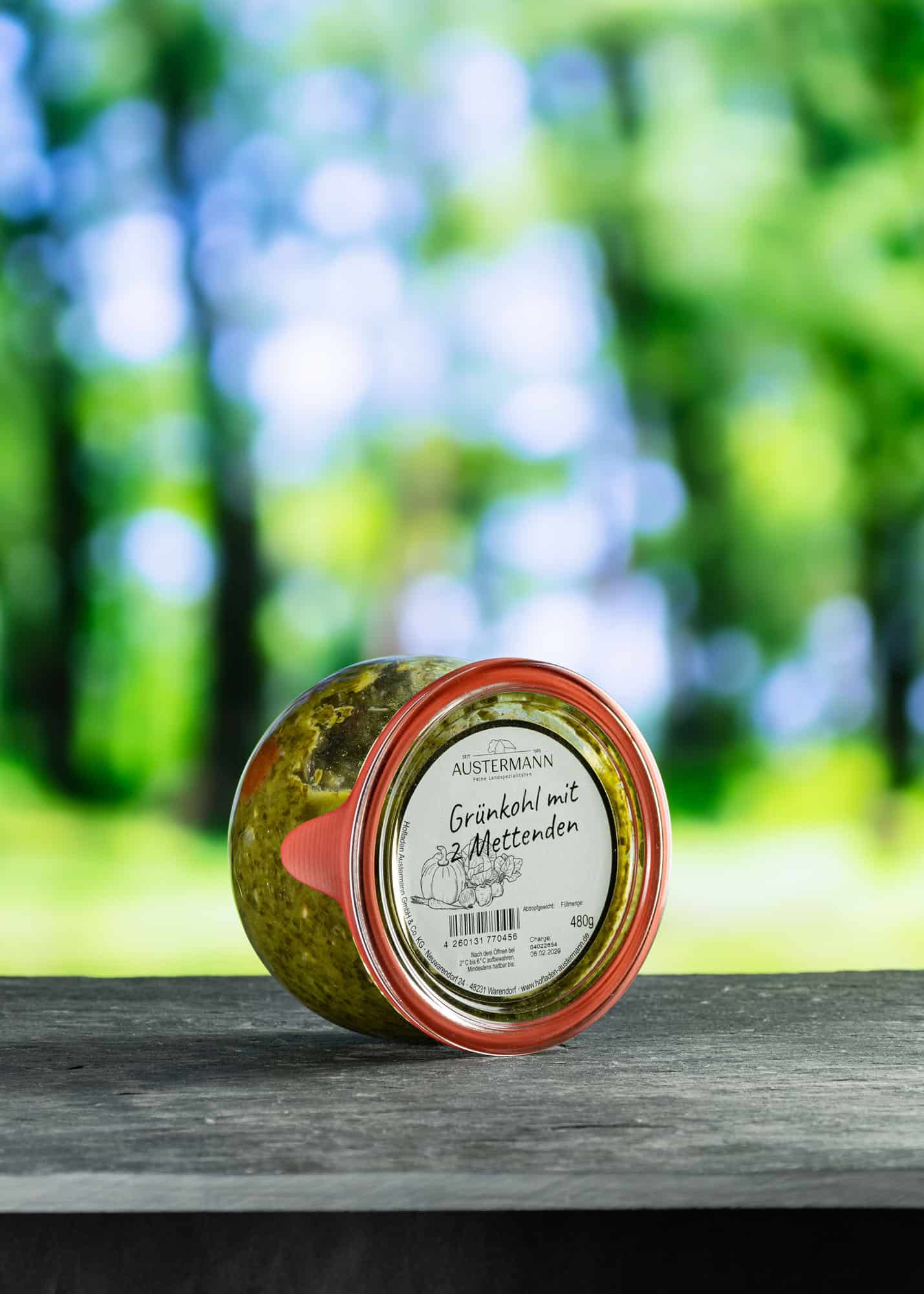 Hofladen Austermann | Grünkohl mit 2 Mettenden | 480 g im Glas